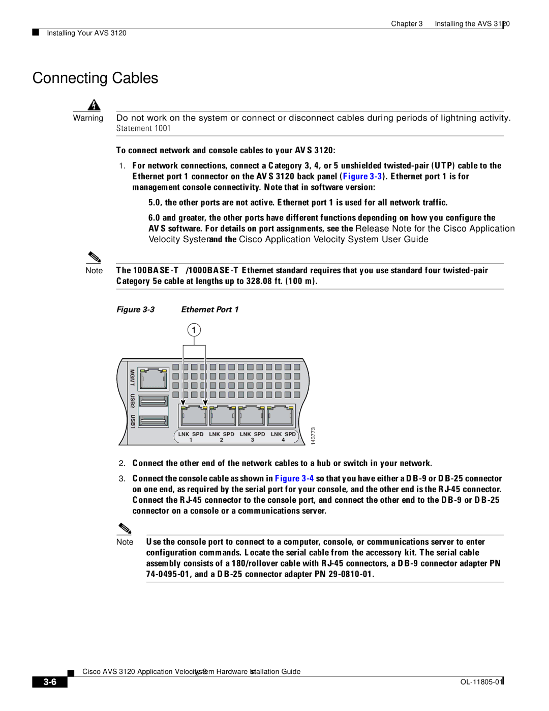 Cisco Systems 3120 manual Connecting Cables 