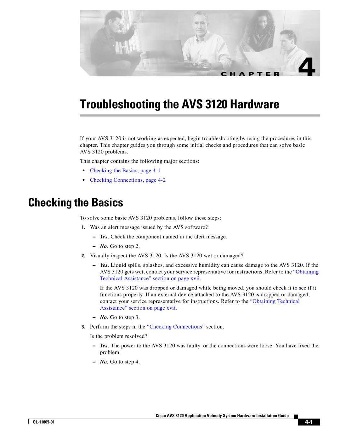 Cisco Systems manual Troubleshooting the AVS 3120 Hardware, Checking the Basics 