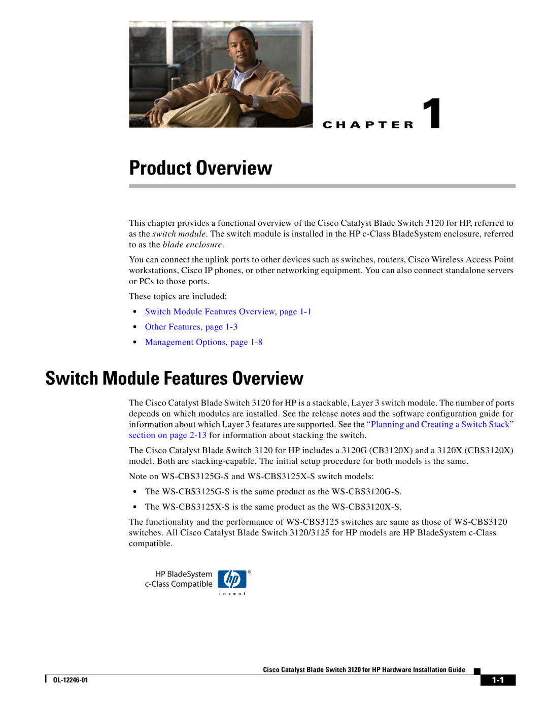 Cisco Systems 3120 manual Product Overview, Switch Module Features Overview 