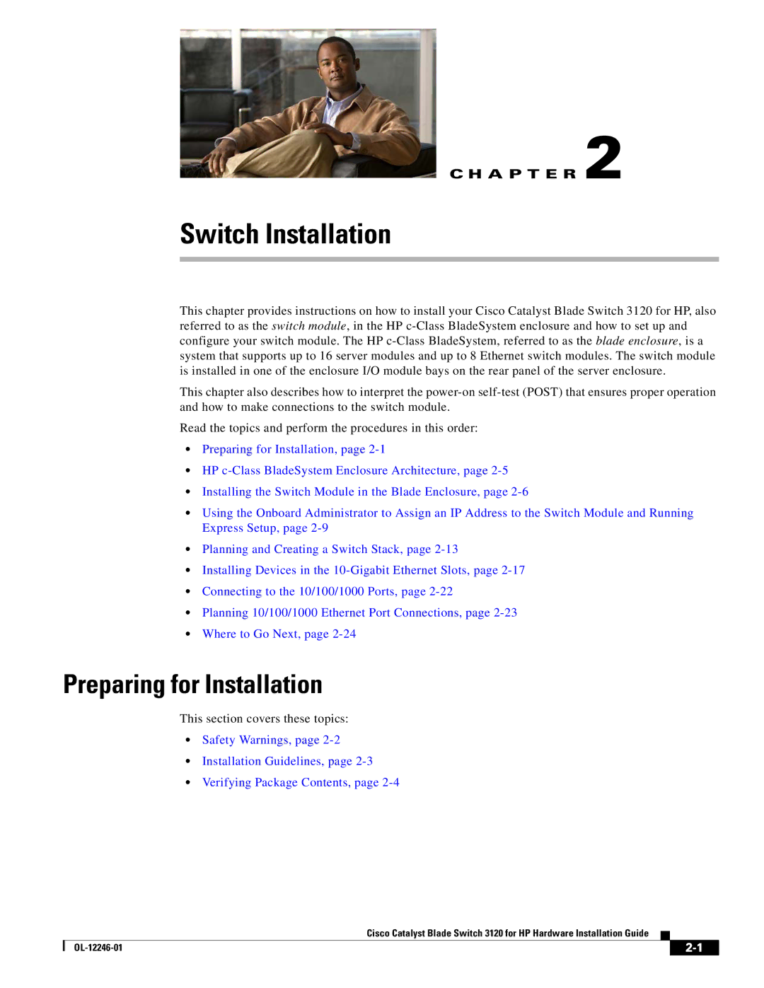 Cisco Systems 3120 manual Switch Installation, Preparing for Installation 