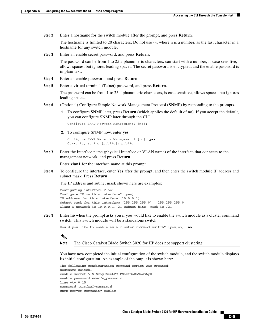 Cisco Systems 3120 manual To configure Snmp now, enter yes 