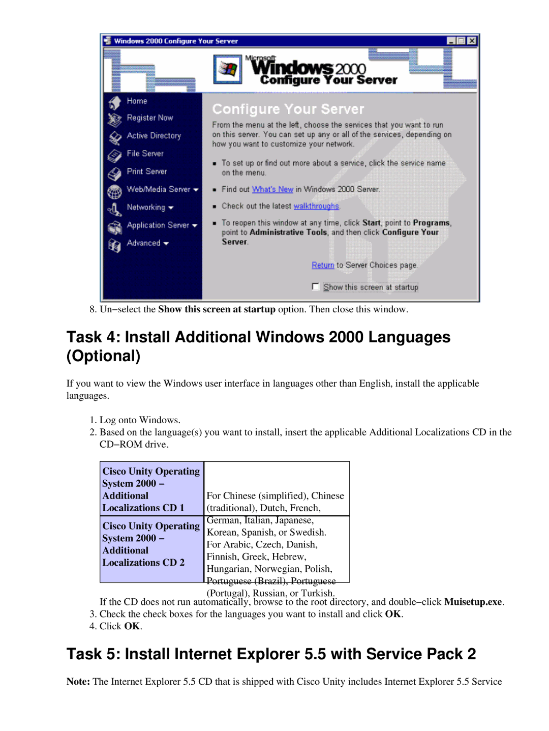 Cisco Systems 3.1(6) appendix Task 4 Install Additional Windows 2000 Languages Optional 