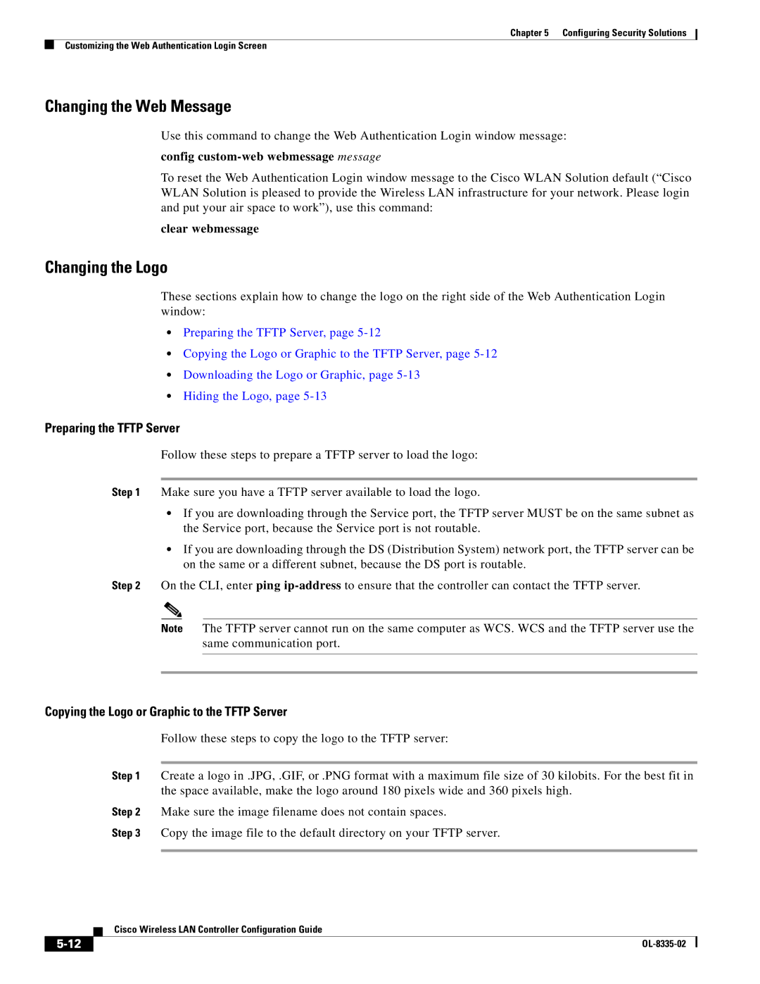 Cisco Systems 3.2 Changing the Web Message, Changing the Logo, Config custom-web webmessage message, Clear webmessage 