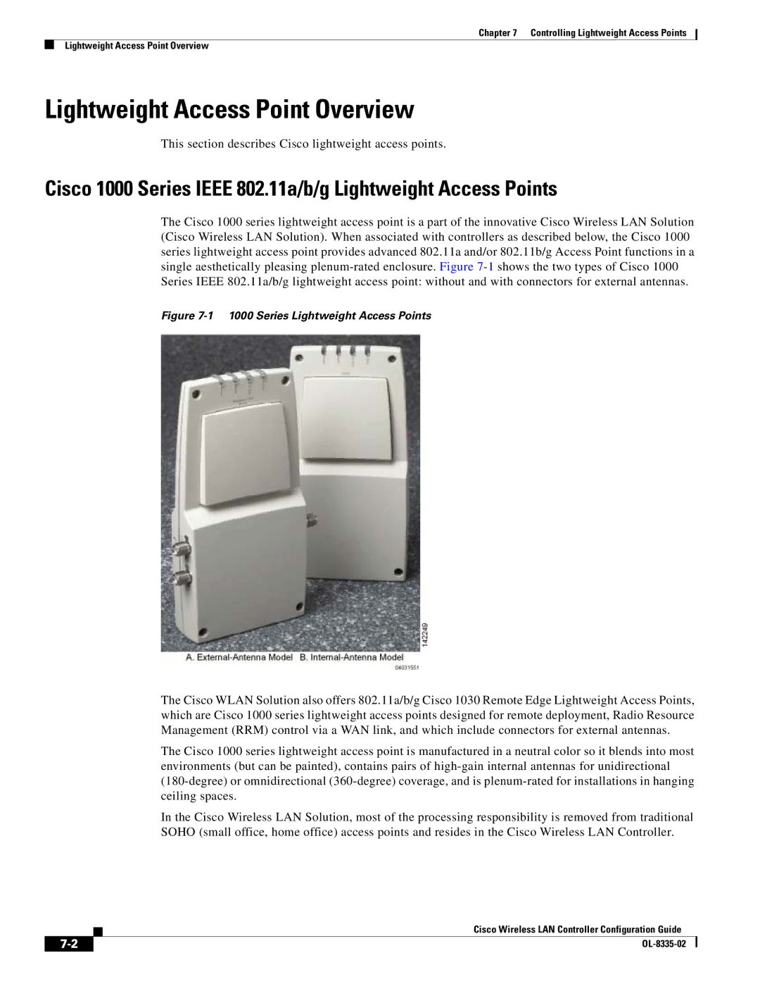 Cisco Systems 3.2 manual Lightweight Access Point Overview, Cisco 1000 Series Ieee 802.11a/b/g Lightweight Access Points 