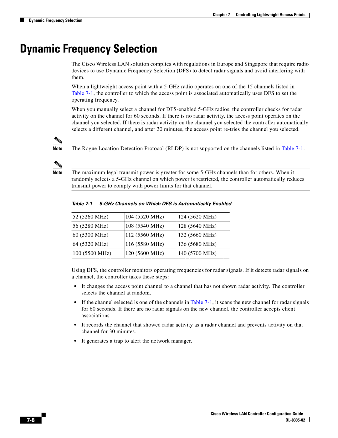 Cisco Systems 3.2 manual Dynamic Frequency Selection 