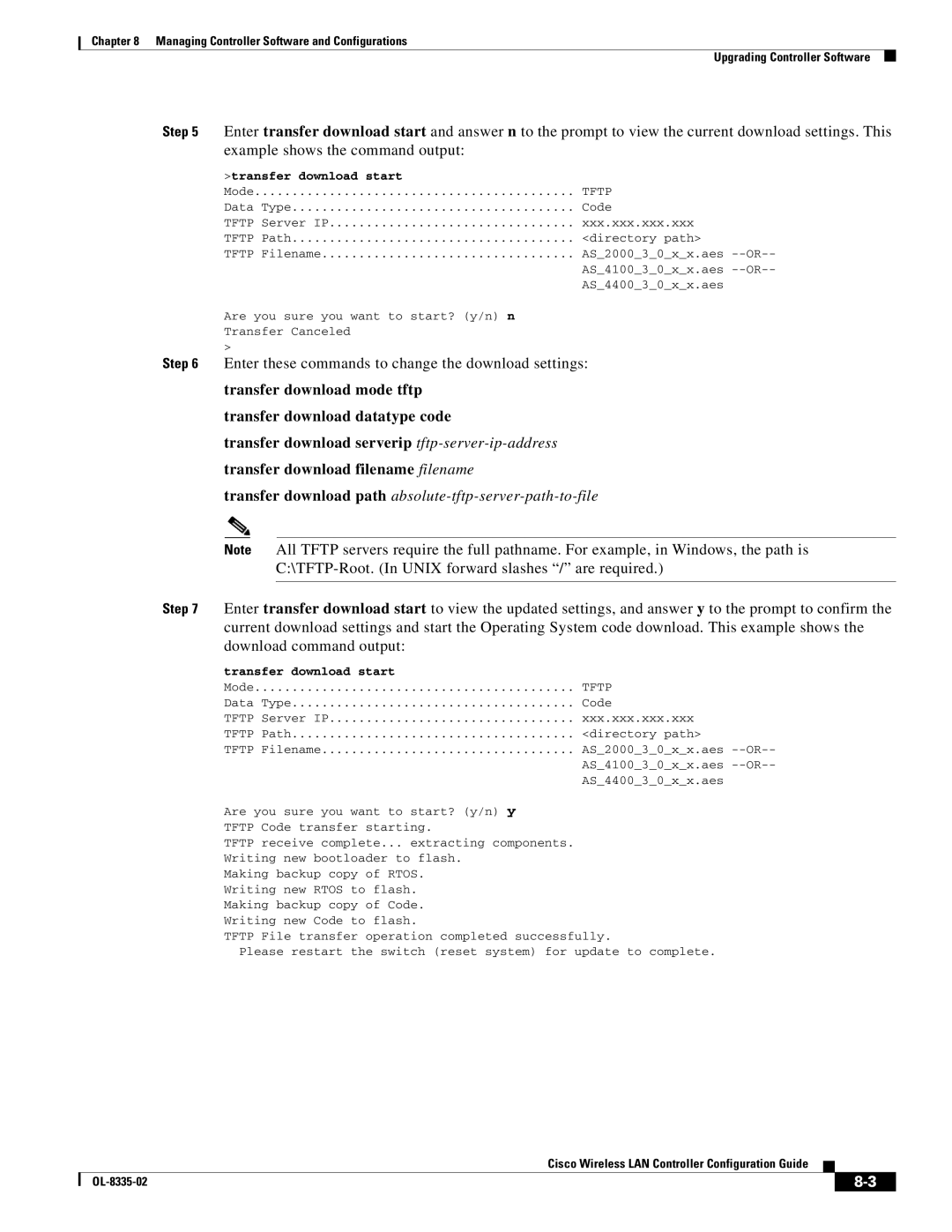 Cisco Systems 3.2 manual Transfer download path absolute-tftp-server-path-to-file 