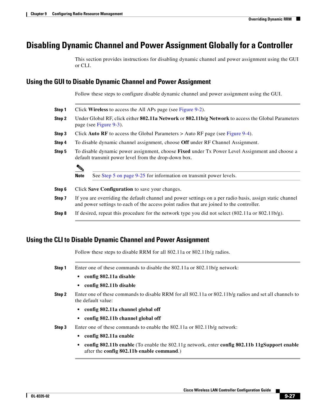 Cisco Systems 3.2 manual Config 802.11a disable Config 802.11b disable 