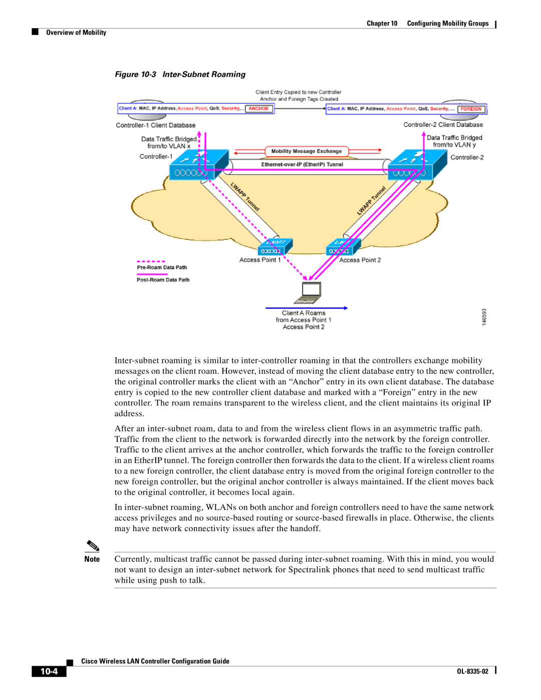 Cisco Systems 3.2 manual 10-4, Inter-Subnet Roaming 