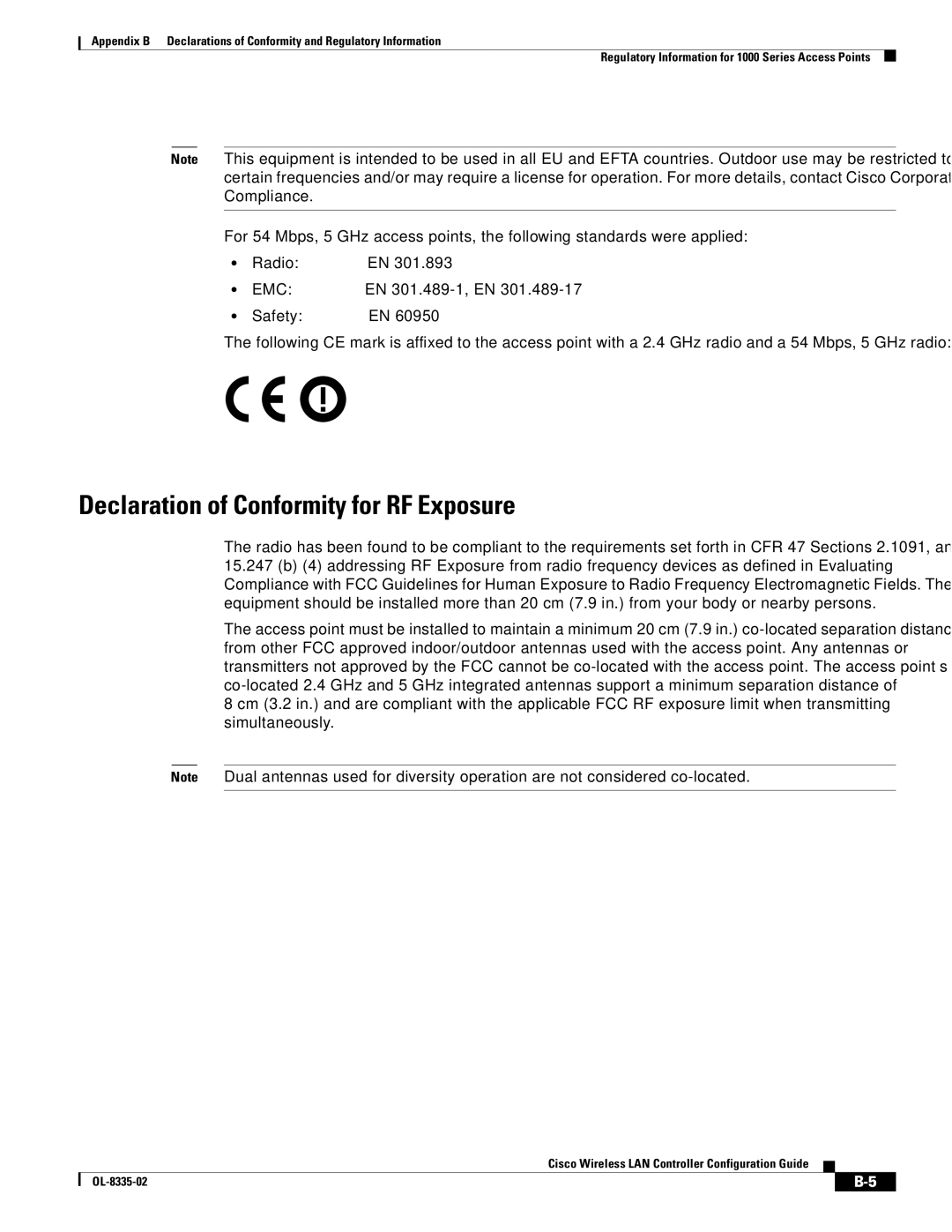 Cisco Systems 3.2 manual Declaration of Conformity for RF Exposure 