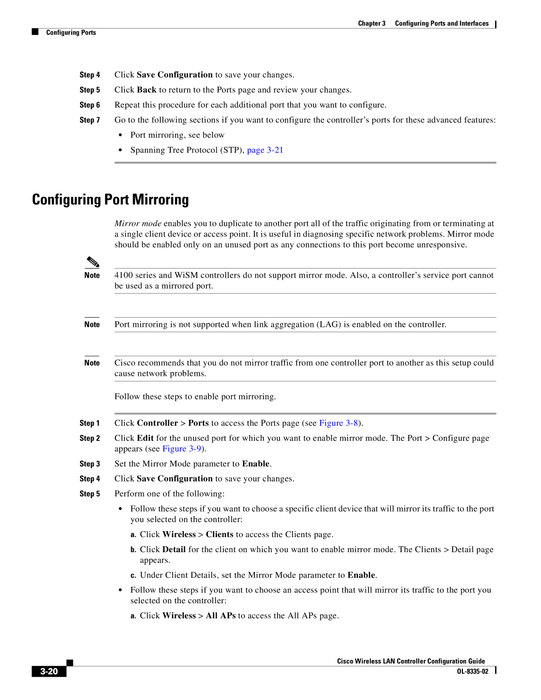 Cisco Systems 3.2 manual Configuring Port Mirroring 