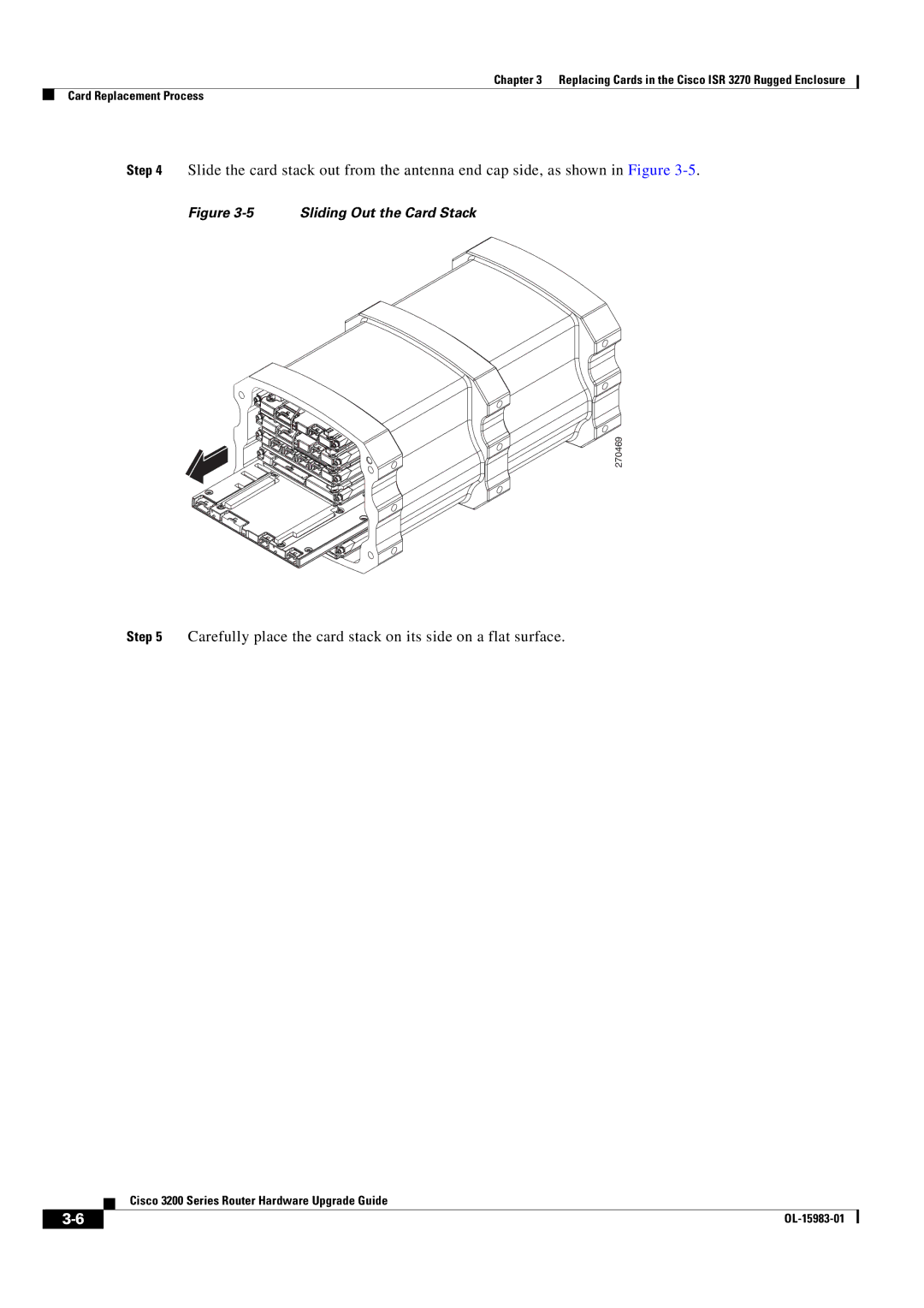 Cisco Systems 3200 Series manual Carefully place the card stack on its side on a flat surface 