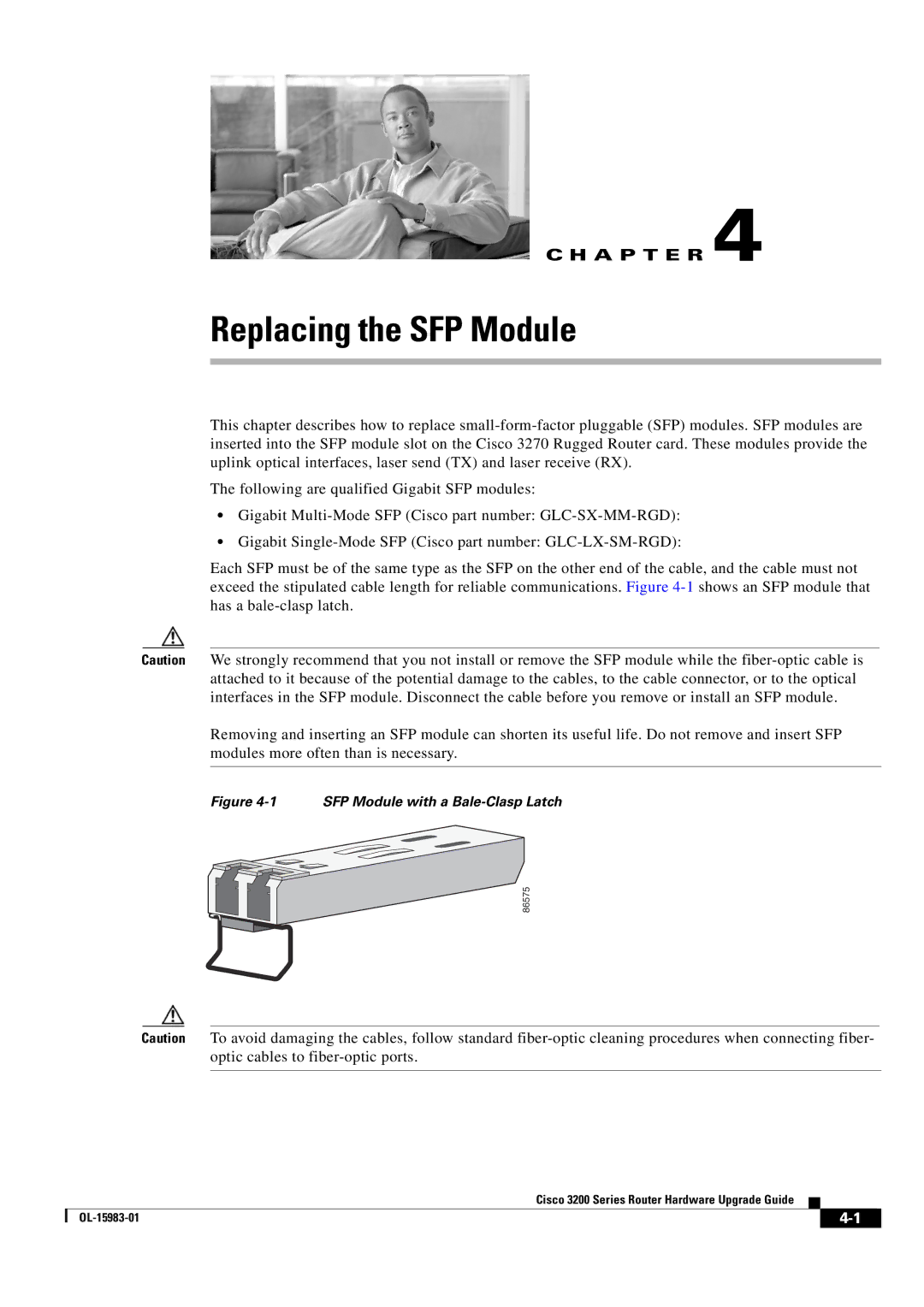 Cisco Systems 3200 Series manual Replacing the SFP Module 