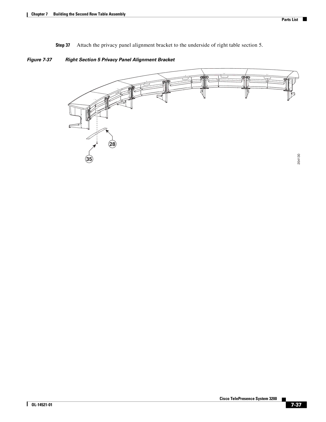 Cisco Systems 3200 manual Right Privacy Panel Alignment Bracket 