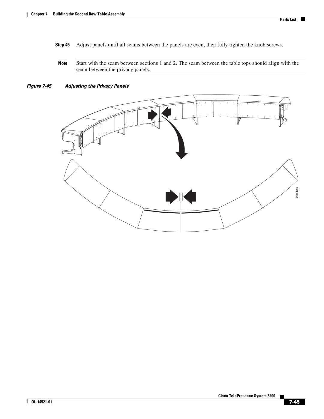 Cisco Systems 3200 manual Adjusting the Privacy Panels 