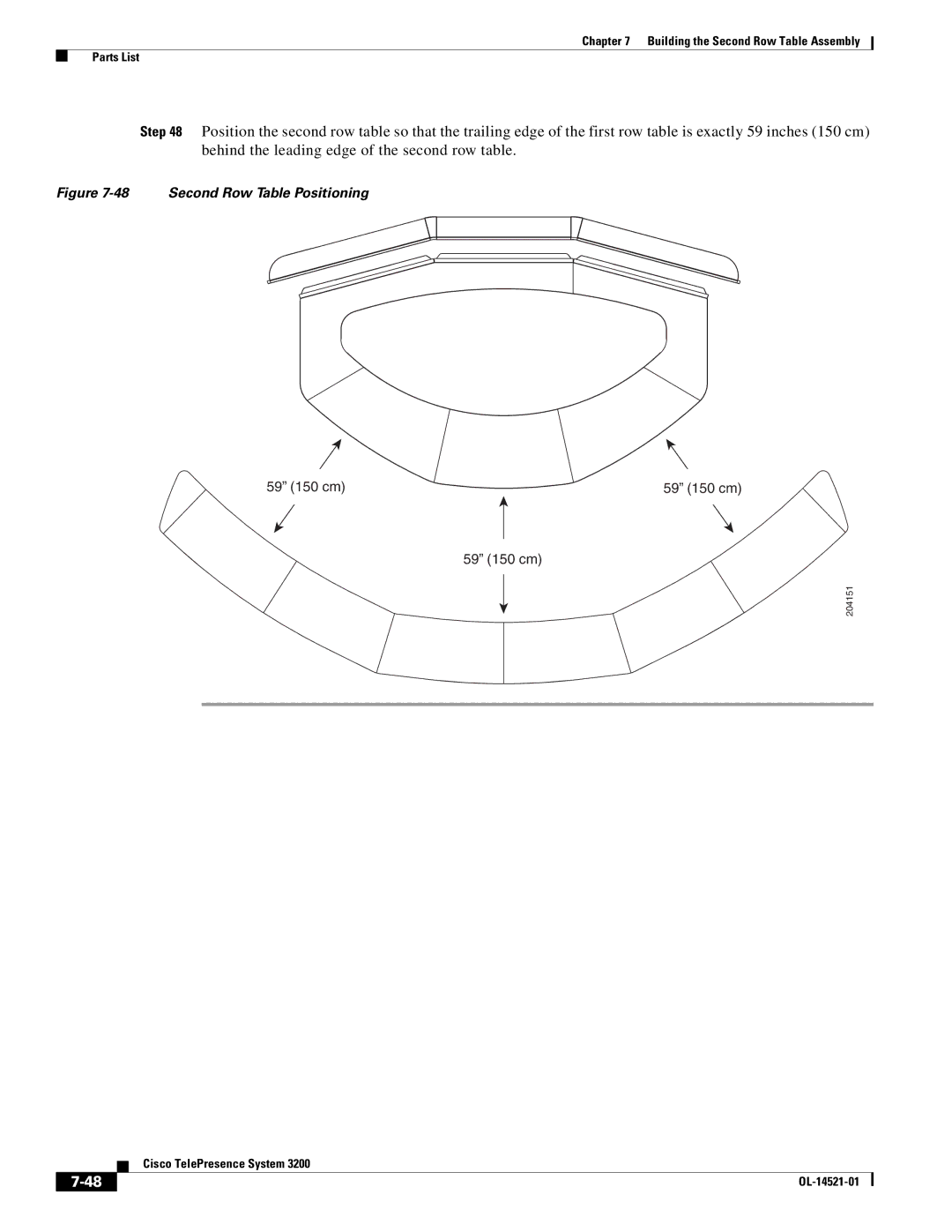 Cisco Systems 3200 manual Second Row Table Positioning 