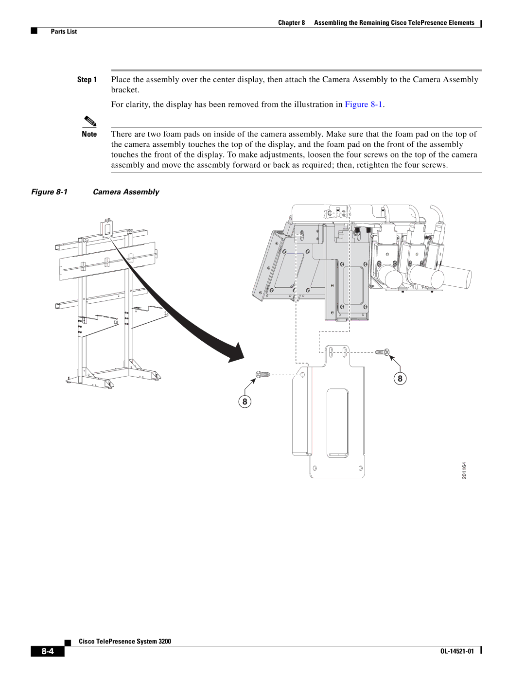 Cisco Systems 3200 manual Camera Assembly 