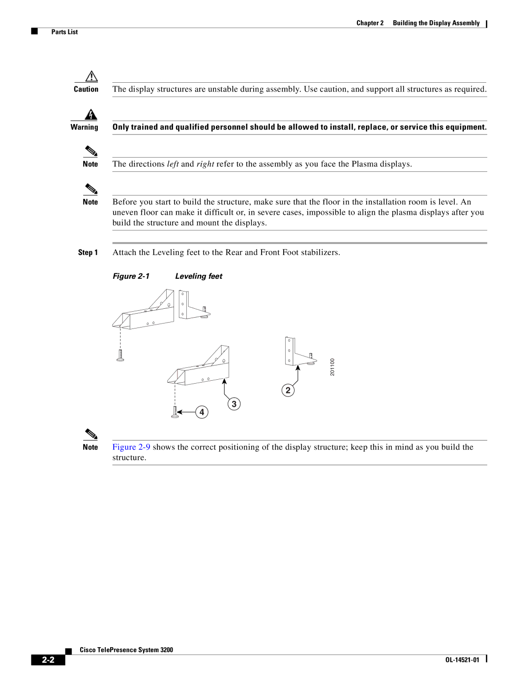 Cisco Systems 3200 manual Leveling feet 