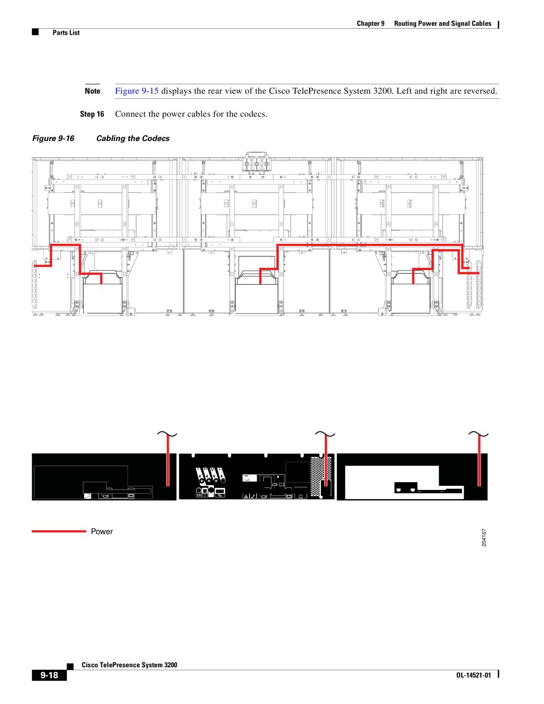 Cisco Systems 3200 manual Connect the power cables for the codecs, Cabling the Codecs 