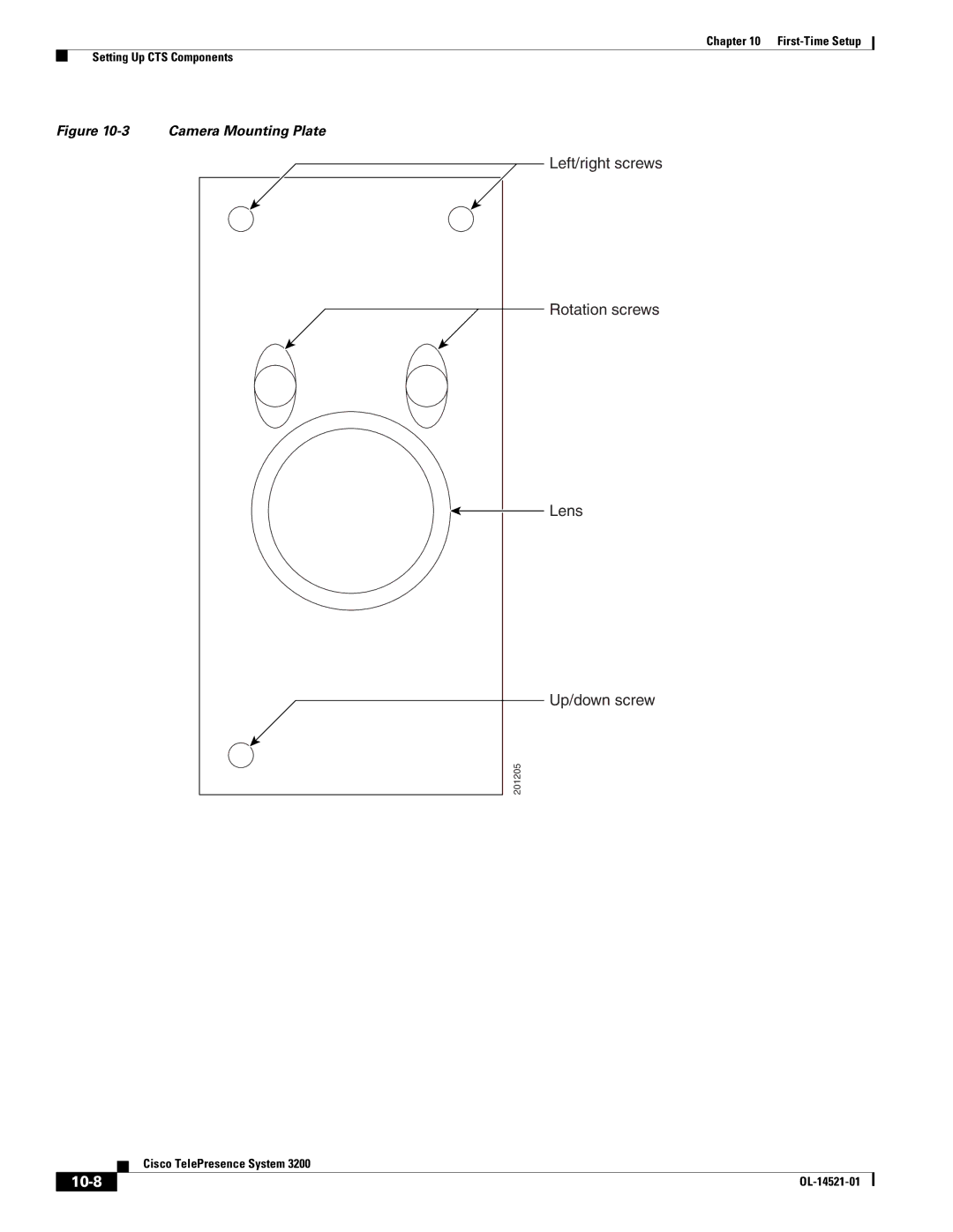 Cisco Systems 3200 manual 10-8, Camera Mounting Plate 