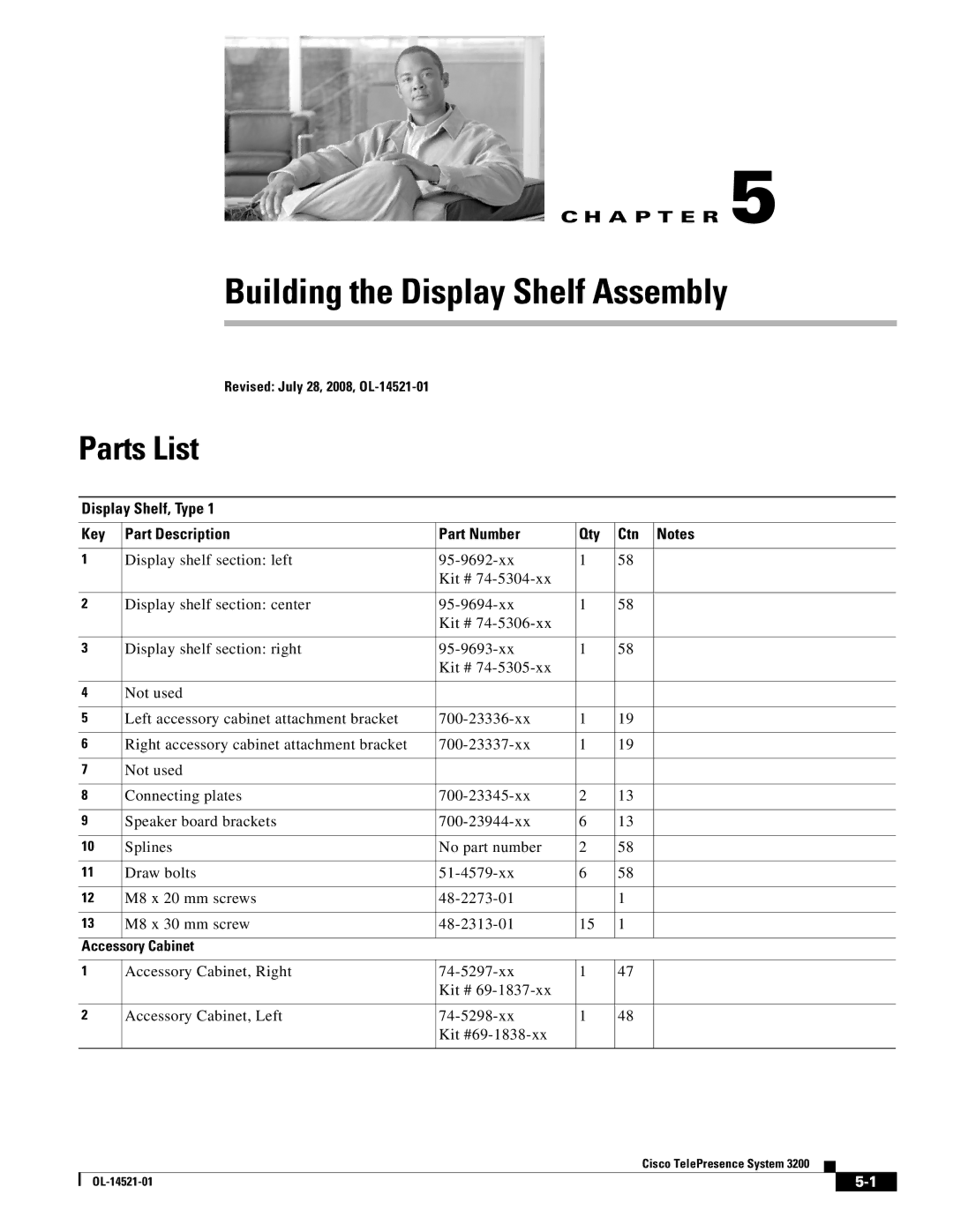 Cisco Systems 3200 manual Building the Display Shelf Assembly, Accessory Cabinet 