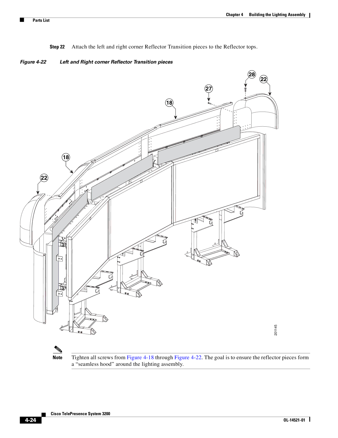 Cisco Systems 3200 manual Left and Right corner Reflector Transition pieces 