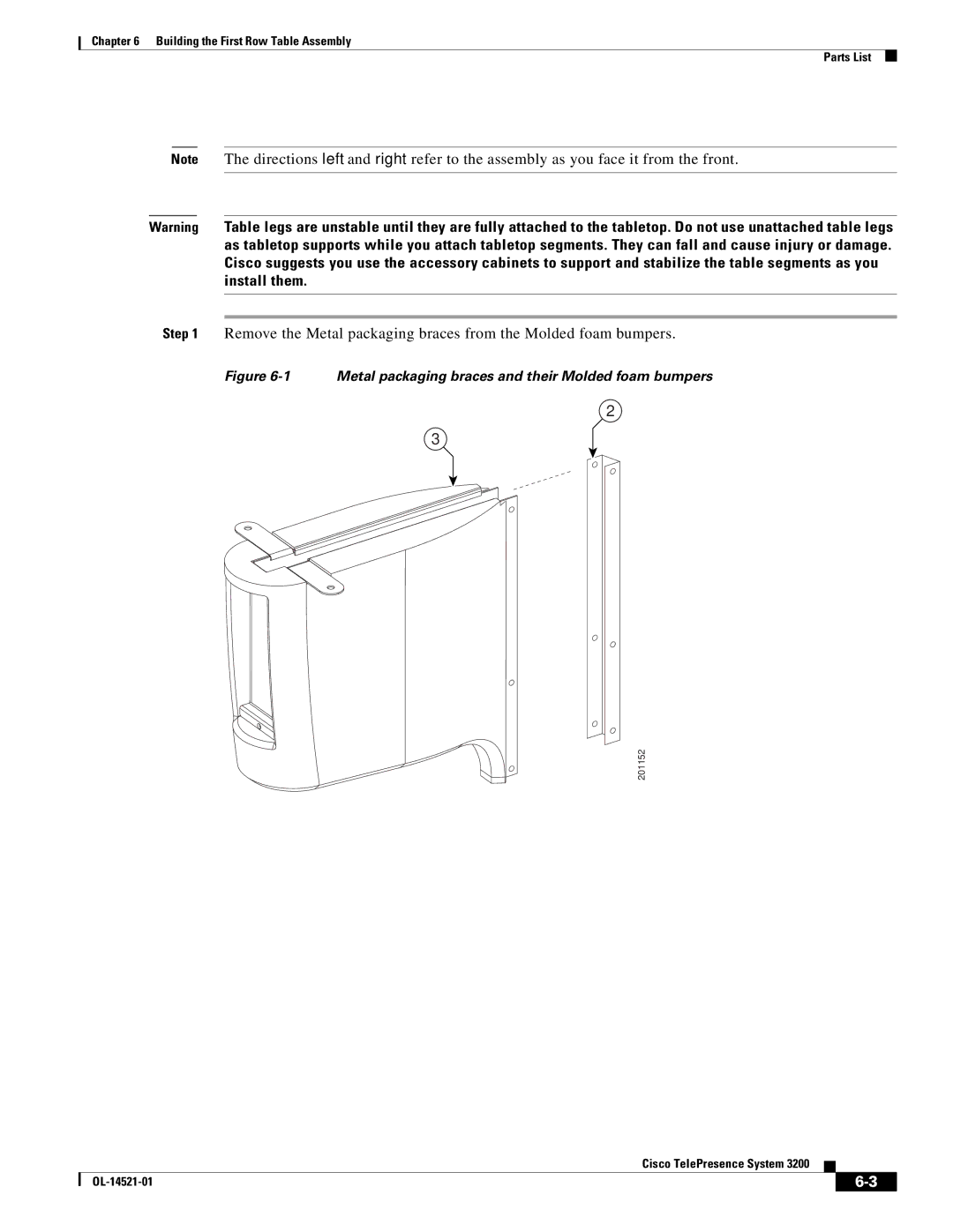 Cisco Systems 3200 manual Metal packaging braces and their Molded foam bumpers 