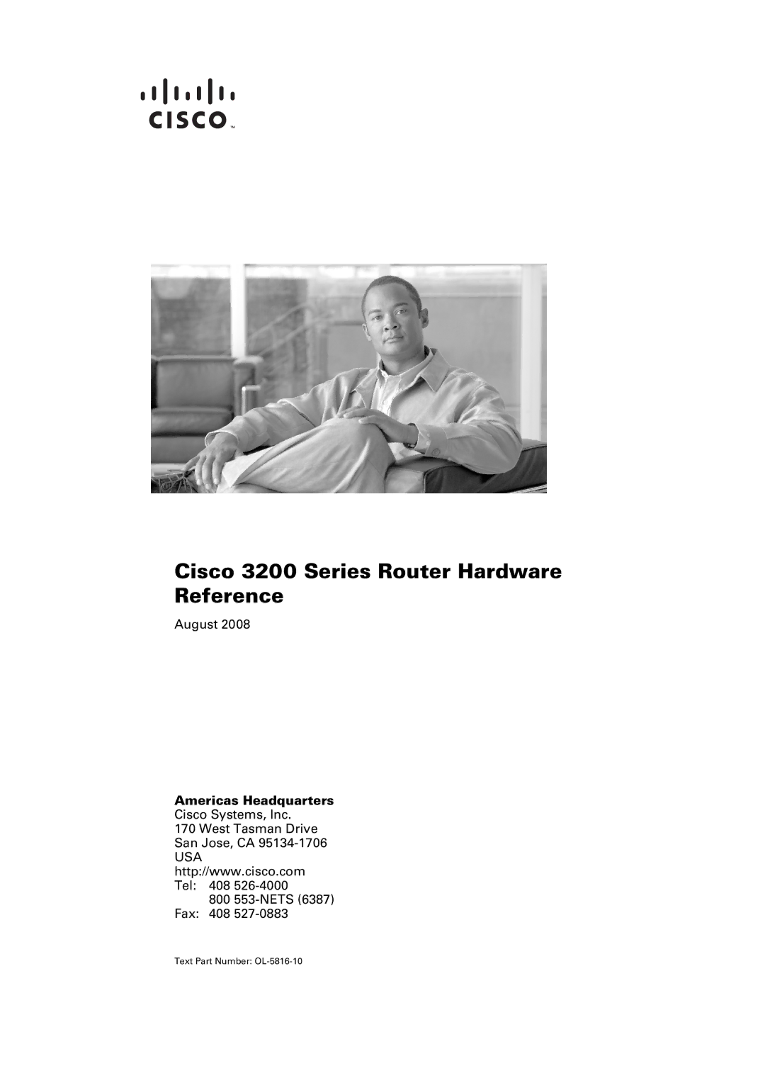 Cisco Systems manual Cisco 3200 Series Router Hardware Reference, Americas Headquarters 