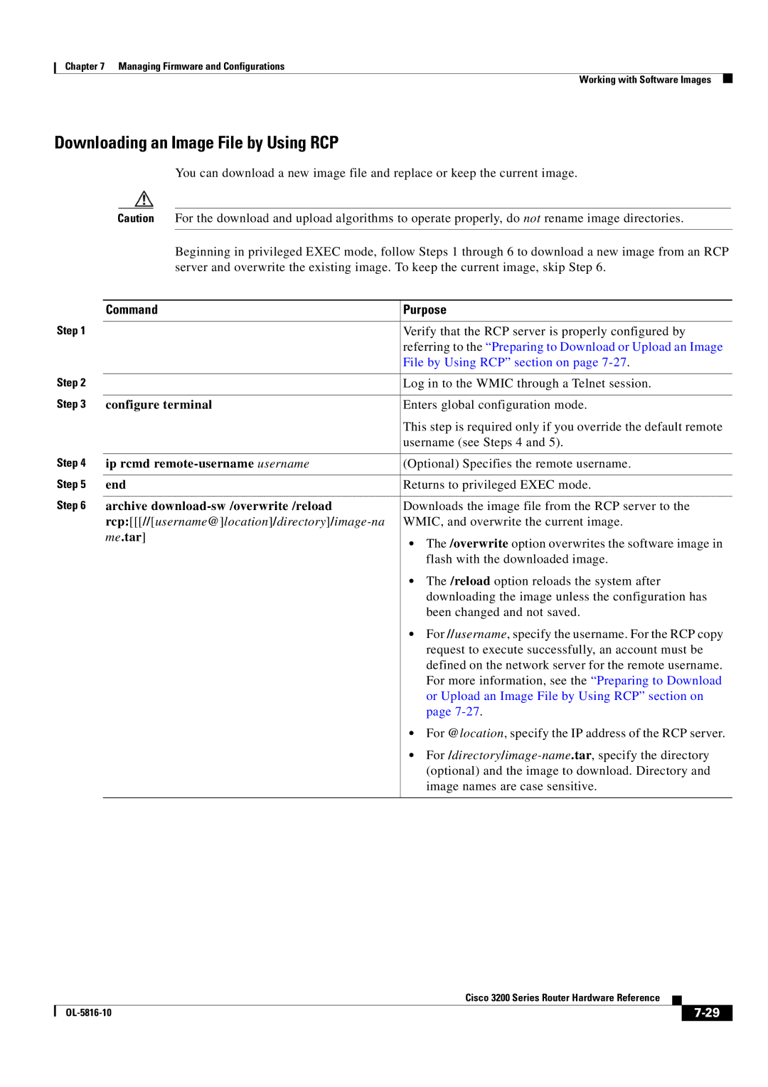 Cisco Systems 3200 manual Downloading an Image File by Using RCP, Me.tar 