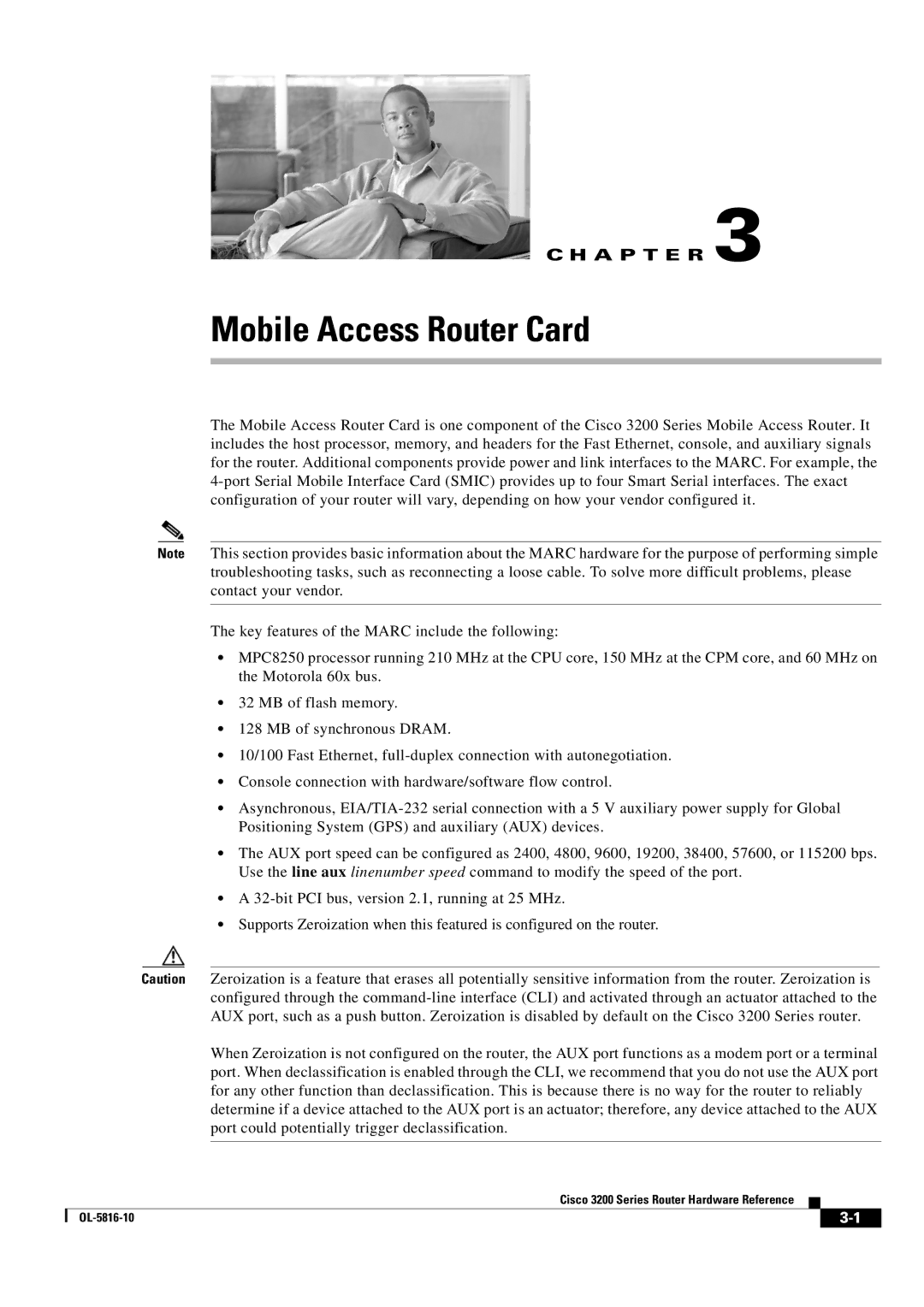 Cisco Systems 3200 manual Mobile Access Router Card 