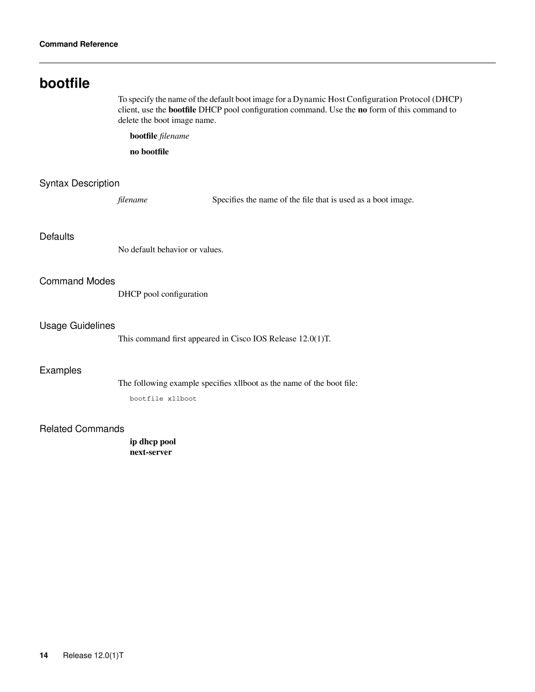 Cisco Systems 32369 manual Bootﬁle 