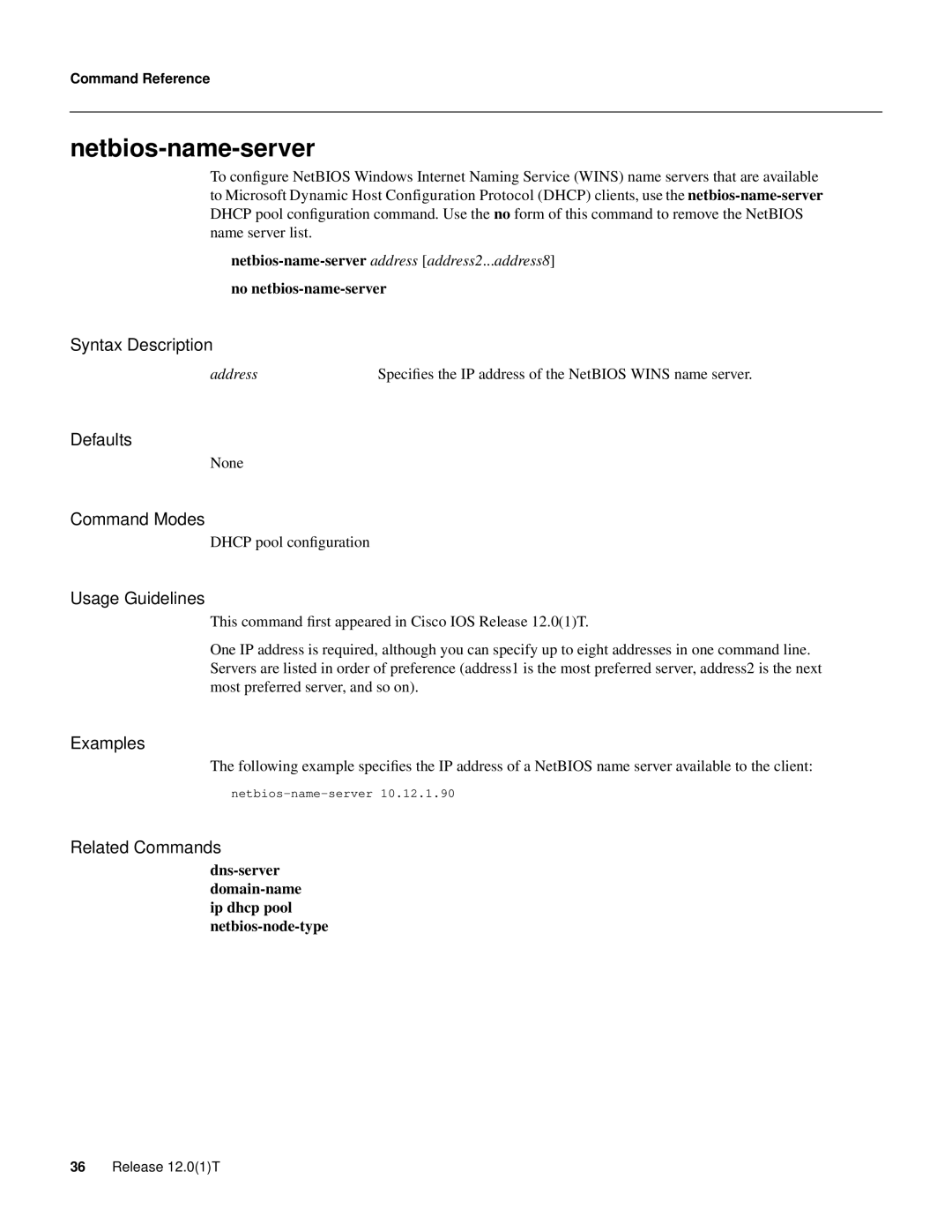 Cisco Systems 32369 manual Netbios-name-server 