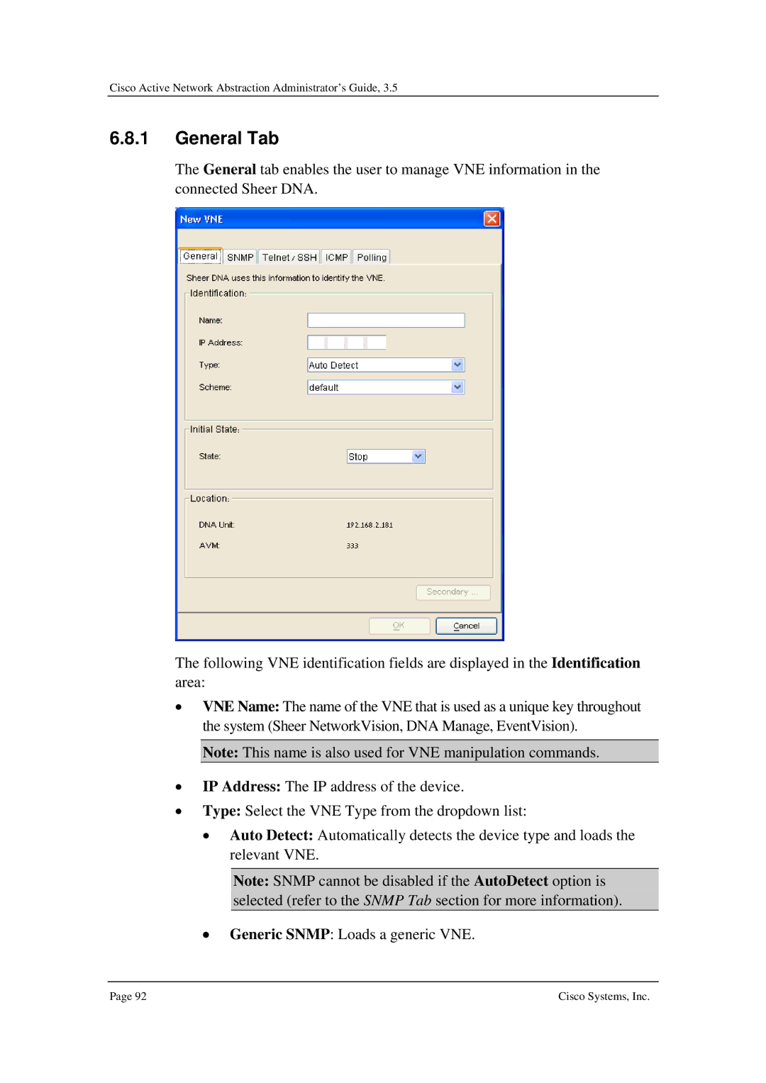 Cisco Systems 3.5 manual General Tab 