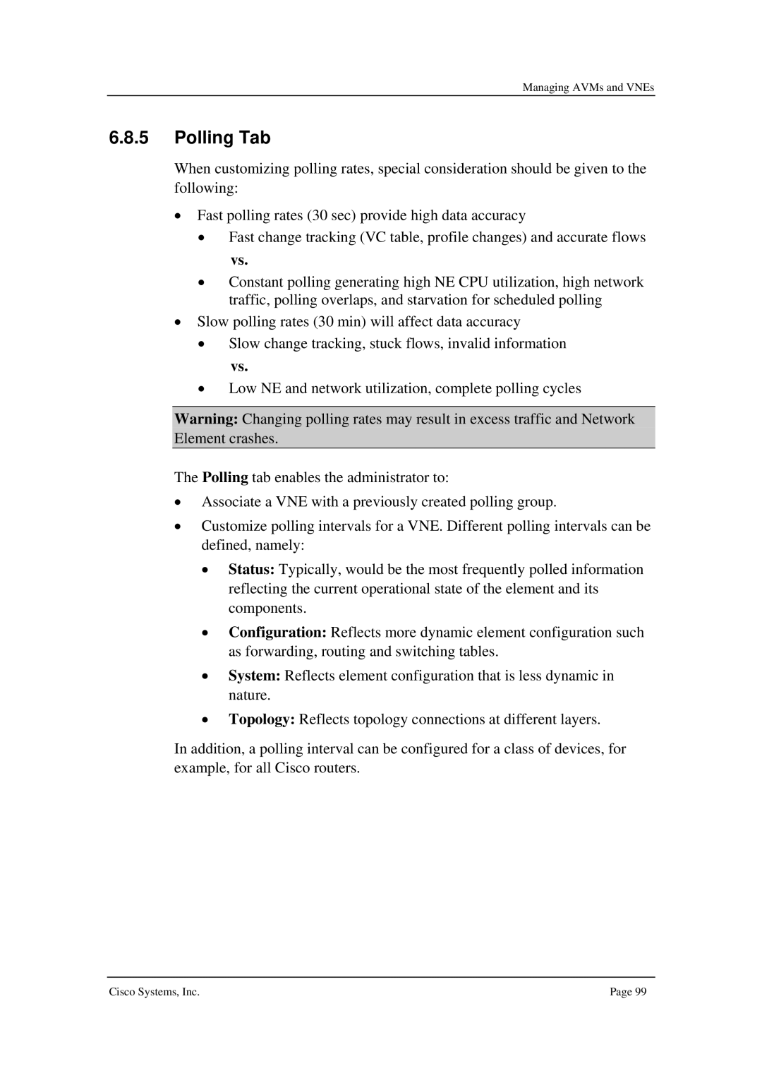 Cisco Systems 3.5 manual Polling Tab 