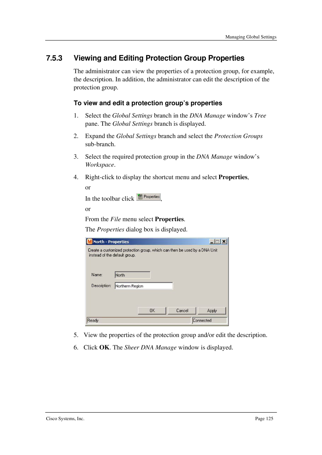 Cisco Systems 3.5 manual Viewing and Editing Protection Group Properties, To view and edit a protection group’s properties 