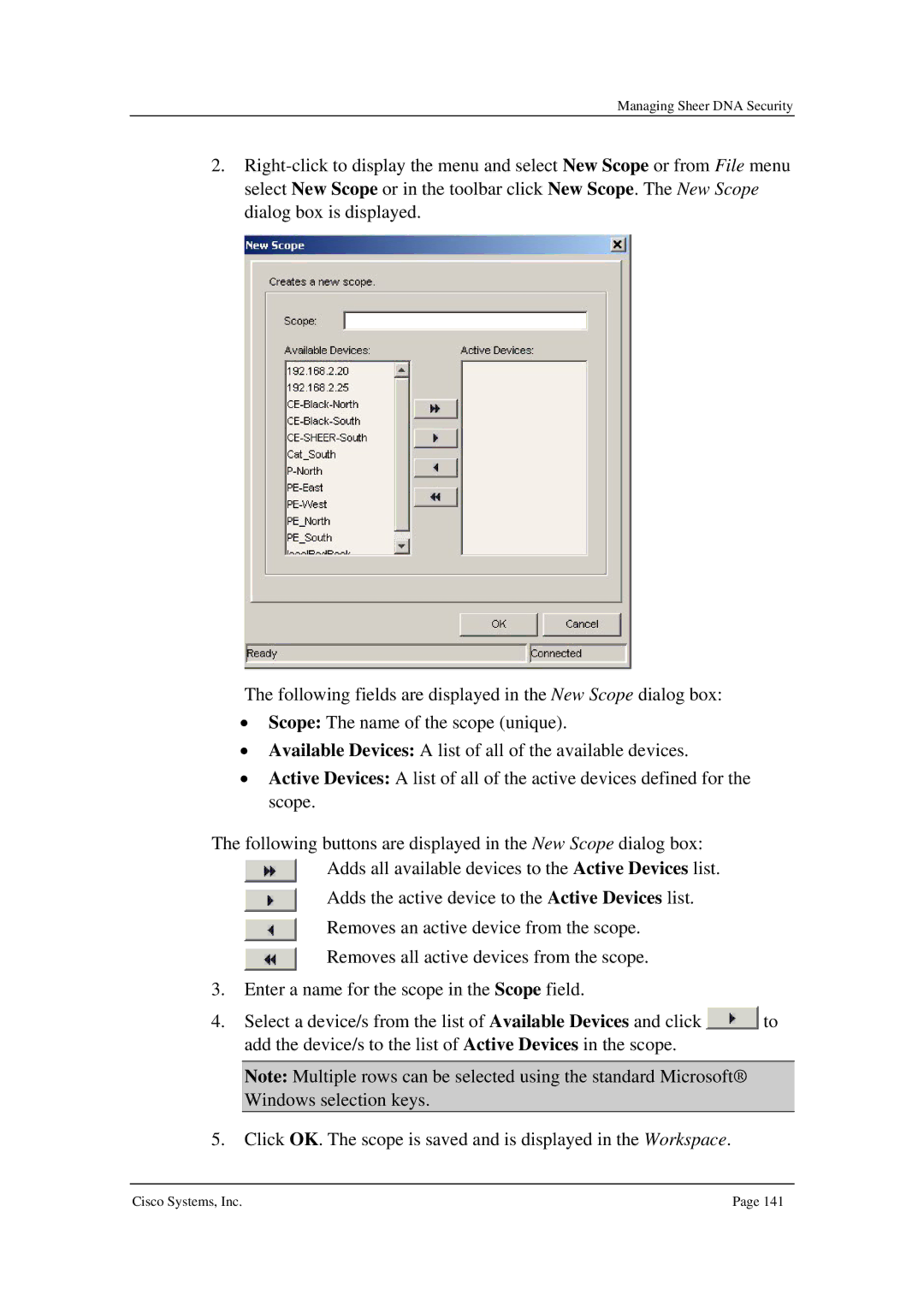 Cisco Systems 3.5 manual Managing Sheer DNA Security 