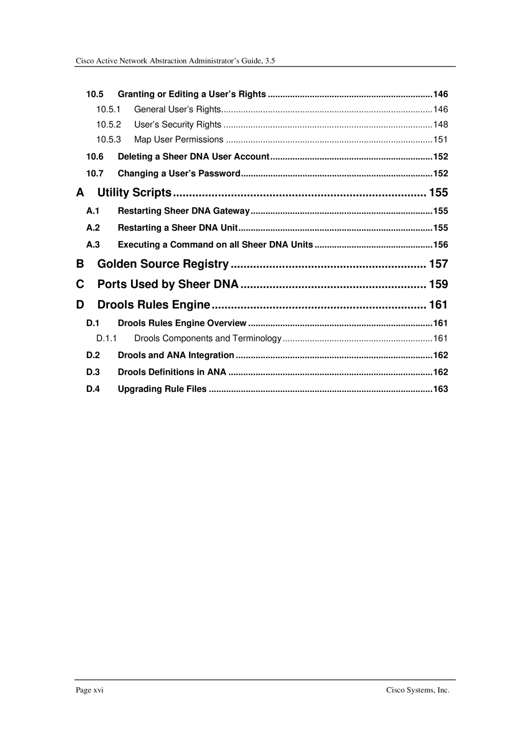 Cisco Systems 3.5 manual Utility Scripts, Golden Source Registry 