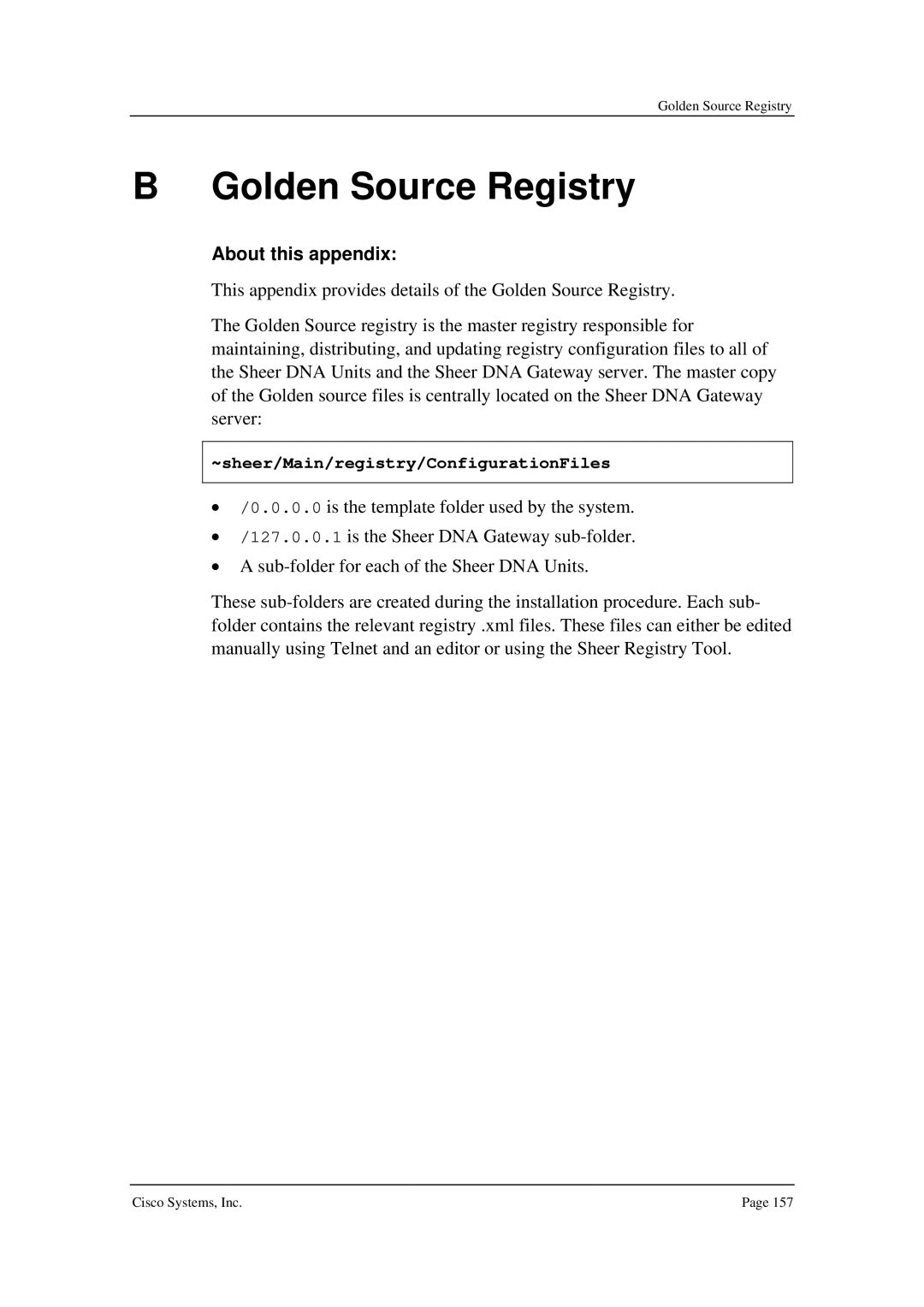 Cisco Systems 3.5 manual Golden Source Registry 