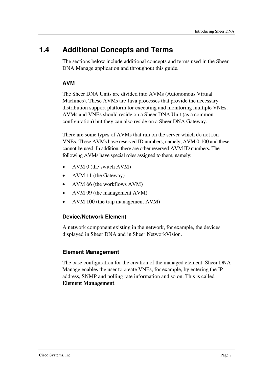 Cisco Systems 3.5 manual Additional Concepts and Terms, Device/Network Element, Element Management 