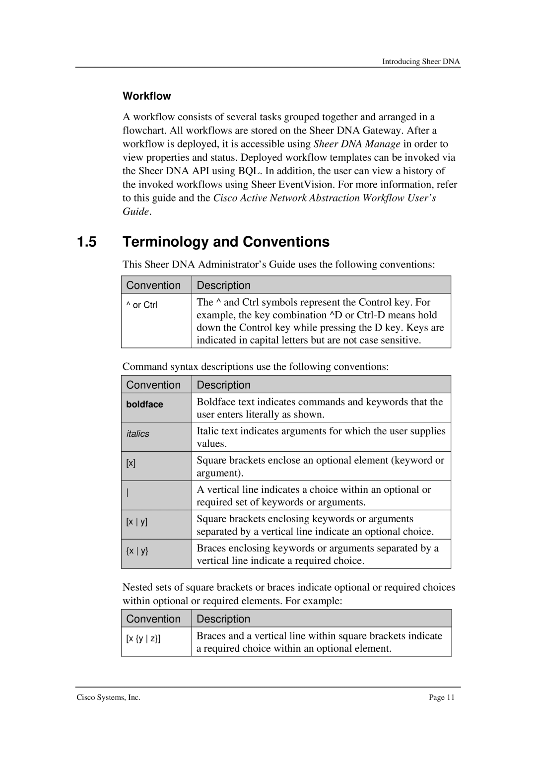 Cisco Systems 3.5 manual Terminology and Conventions, Workflow 