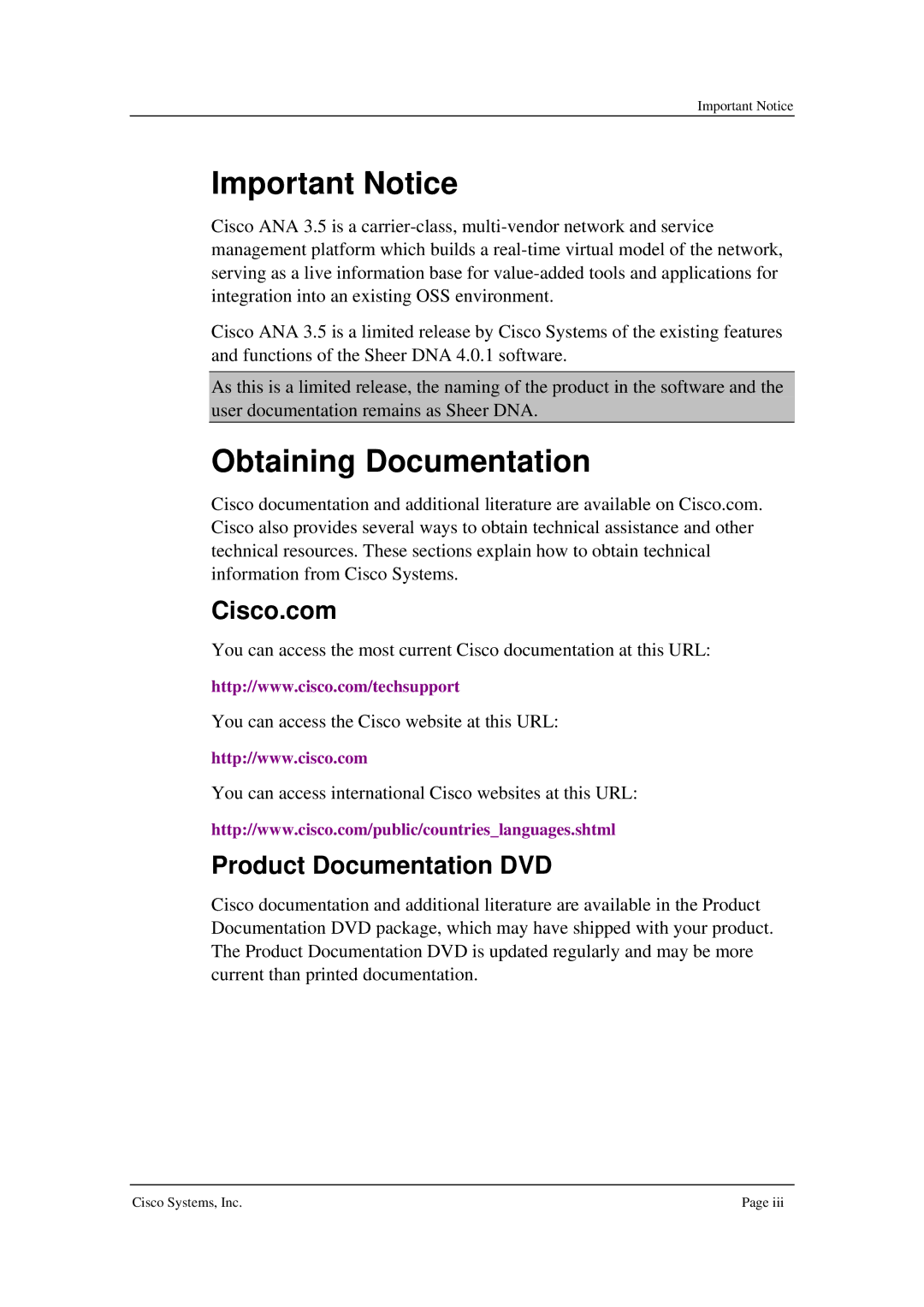 Cisco Systems 3.5 manual Cisco.com, Product Documentation DVD 