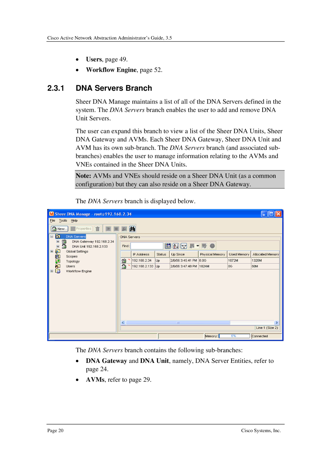 Cisco Systems 3.5 manual DNA Servers Branch 