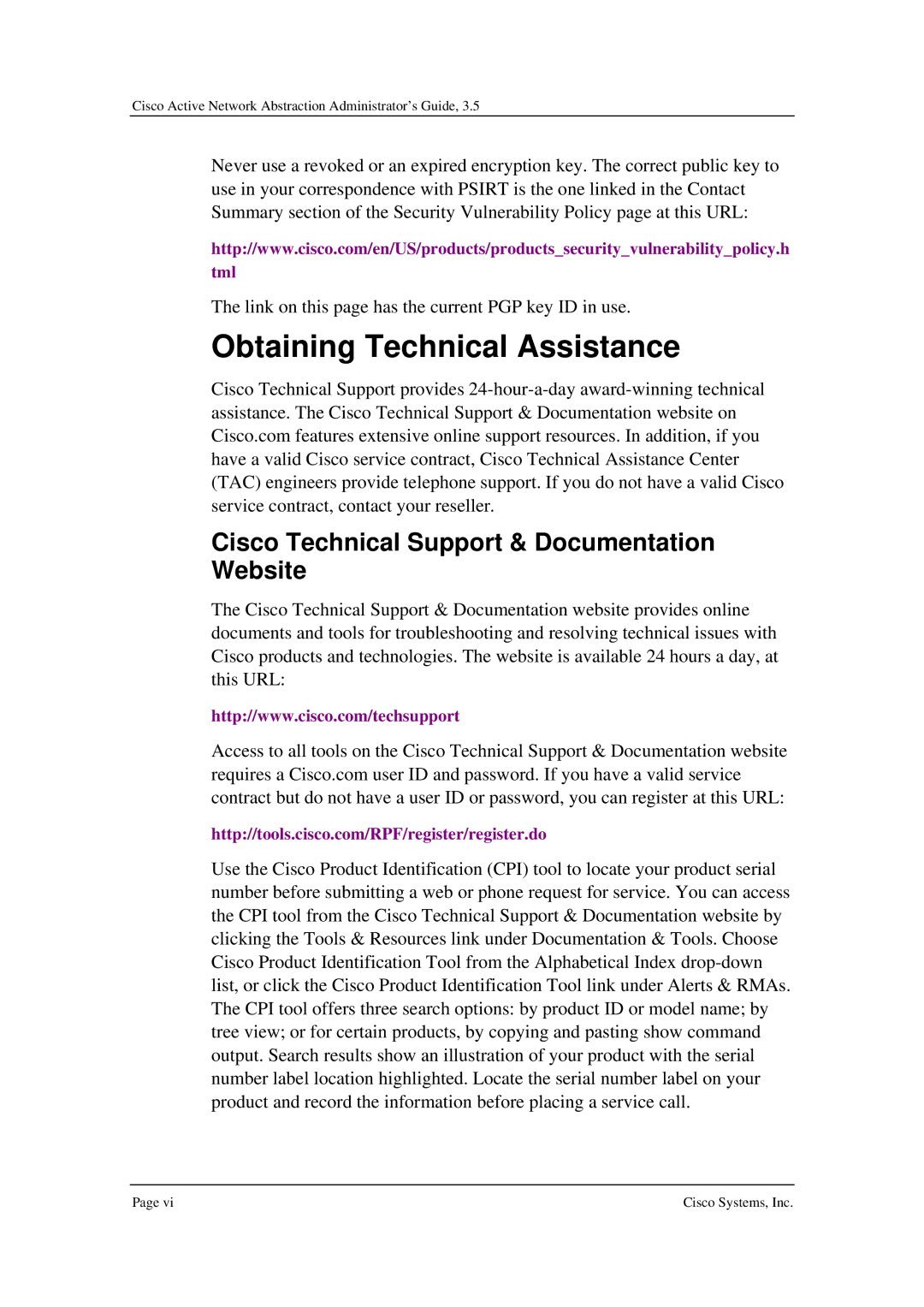 Cisco Systems 3.5 manual Obtaining Technical Assistance, Cisco Technical Support & Documentation Website 