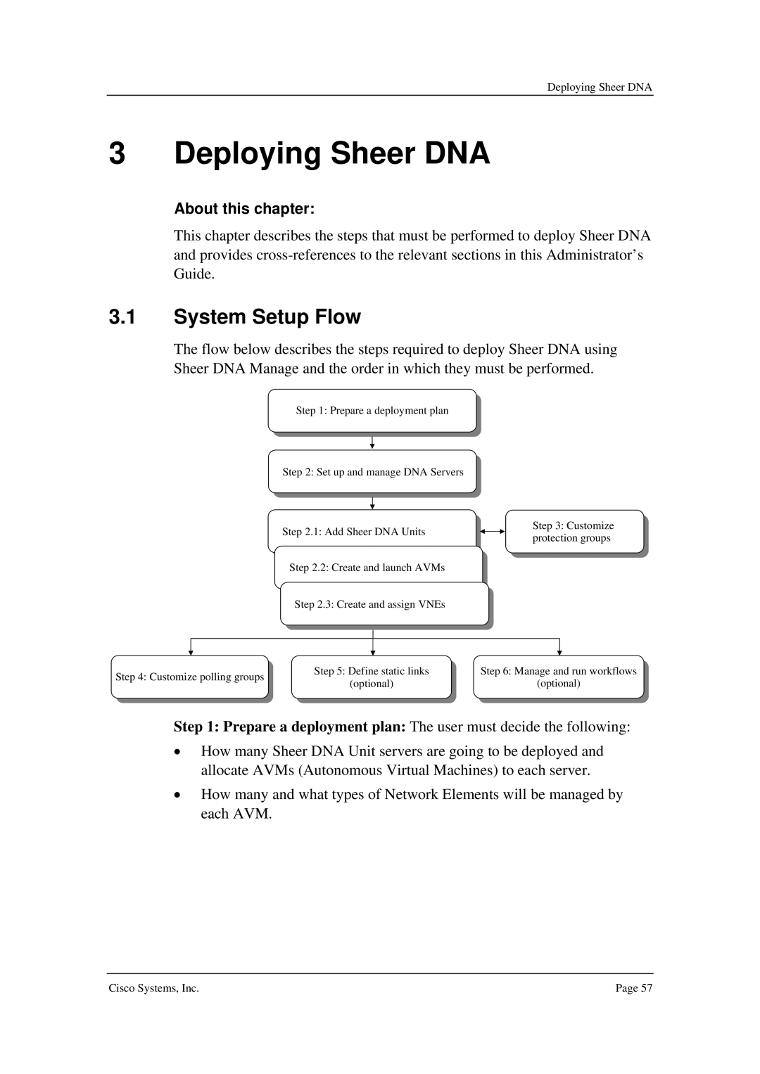 Cisco Systems 3.5 manual Deploying Sheer DNA, System Setup Flow 