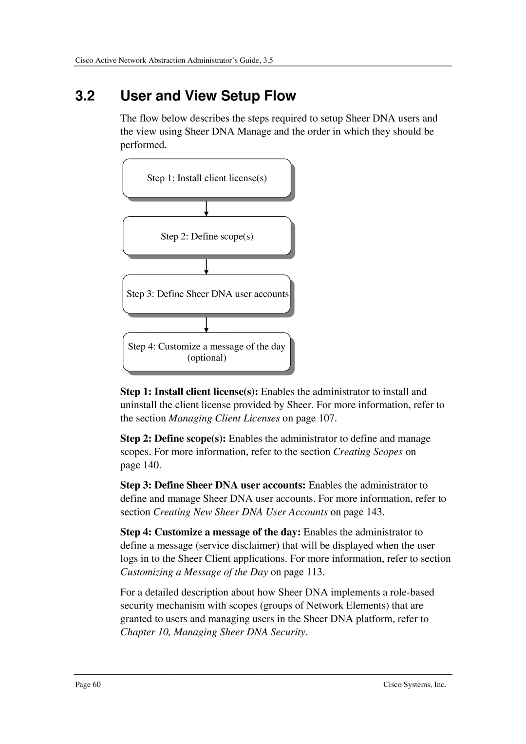 Cisco Systems 3.5 manual User and View Setup Flow 