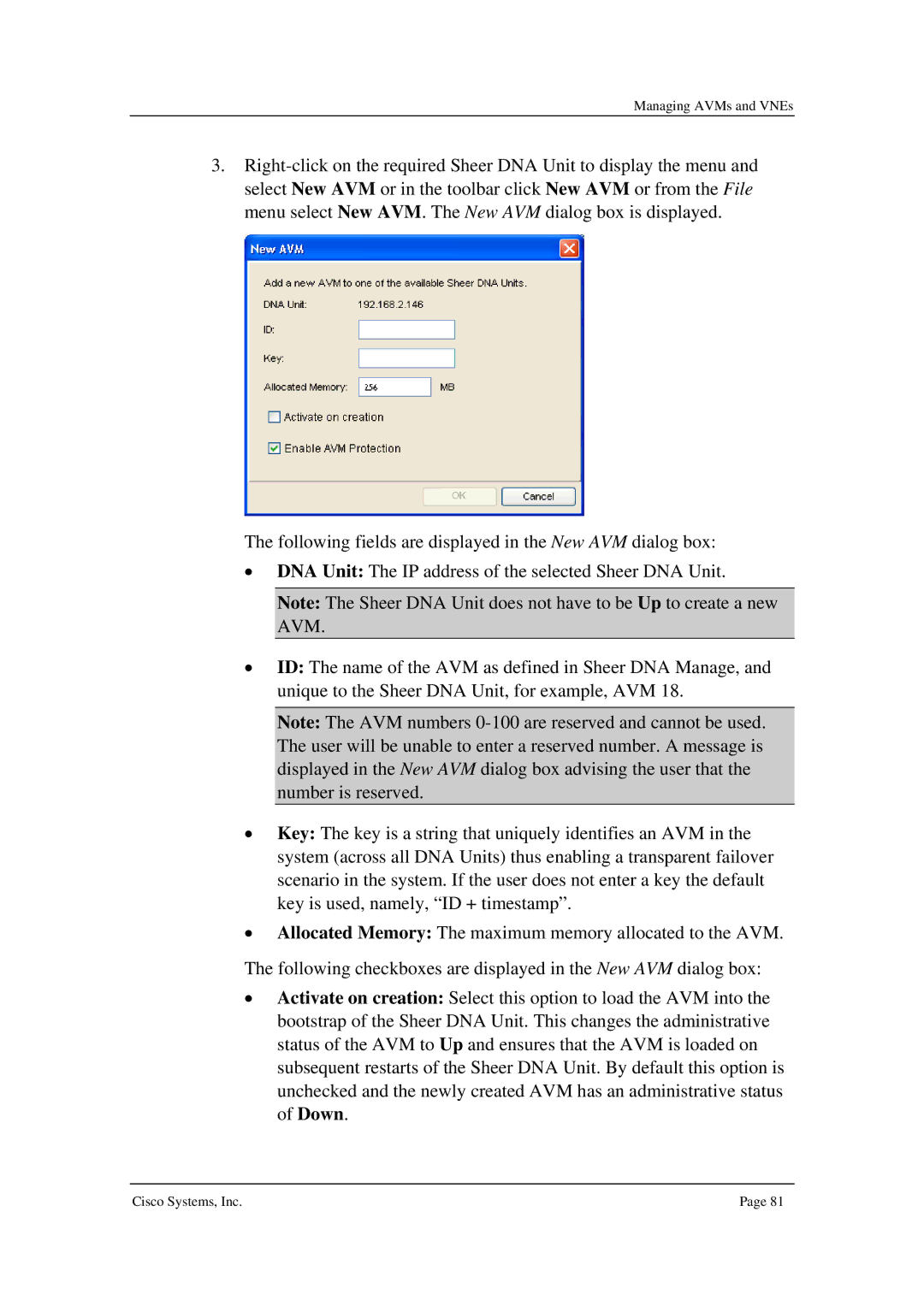 Cisco Systems 3.5 manual Managing AVMs and VNEs 