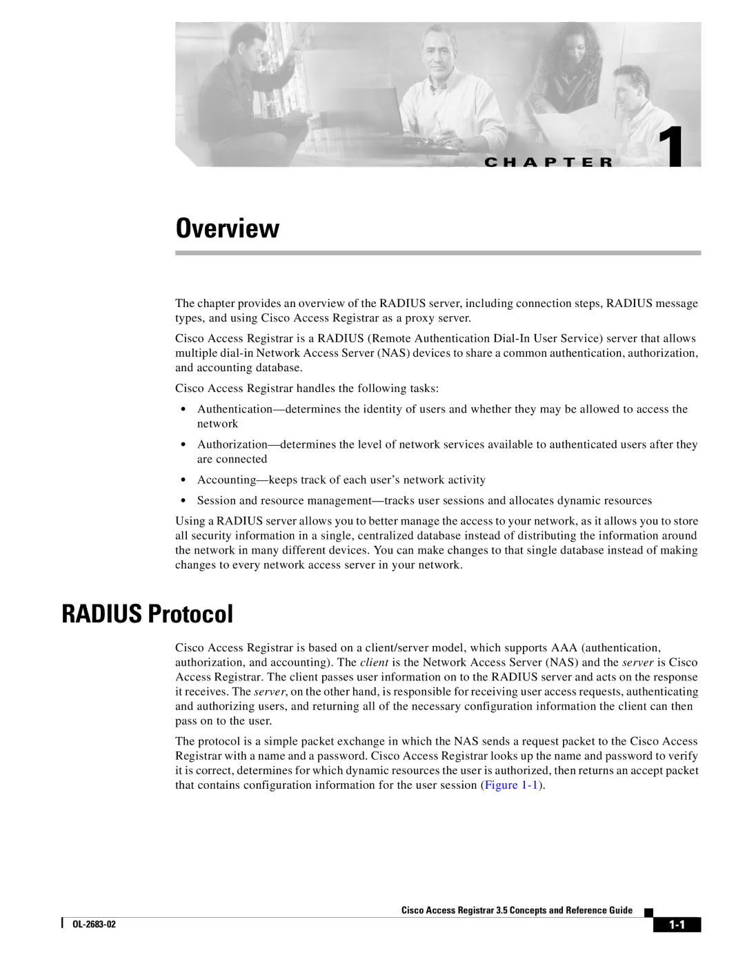 Cisco Systems 3.5 manual Overview, Radius Protocol 