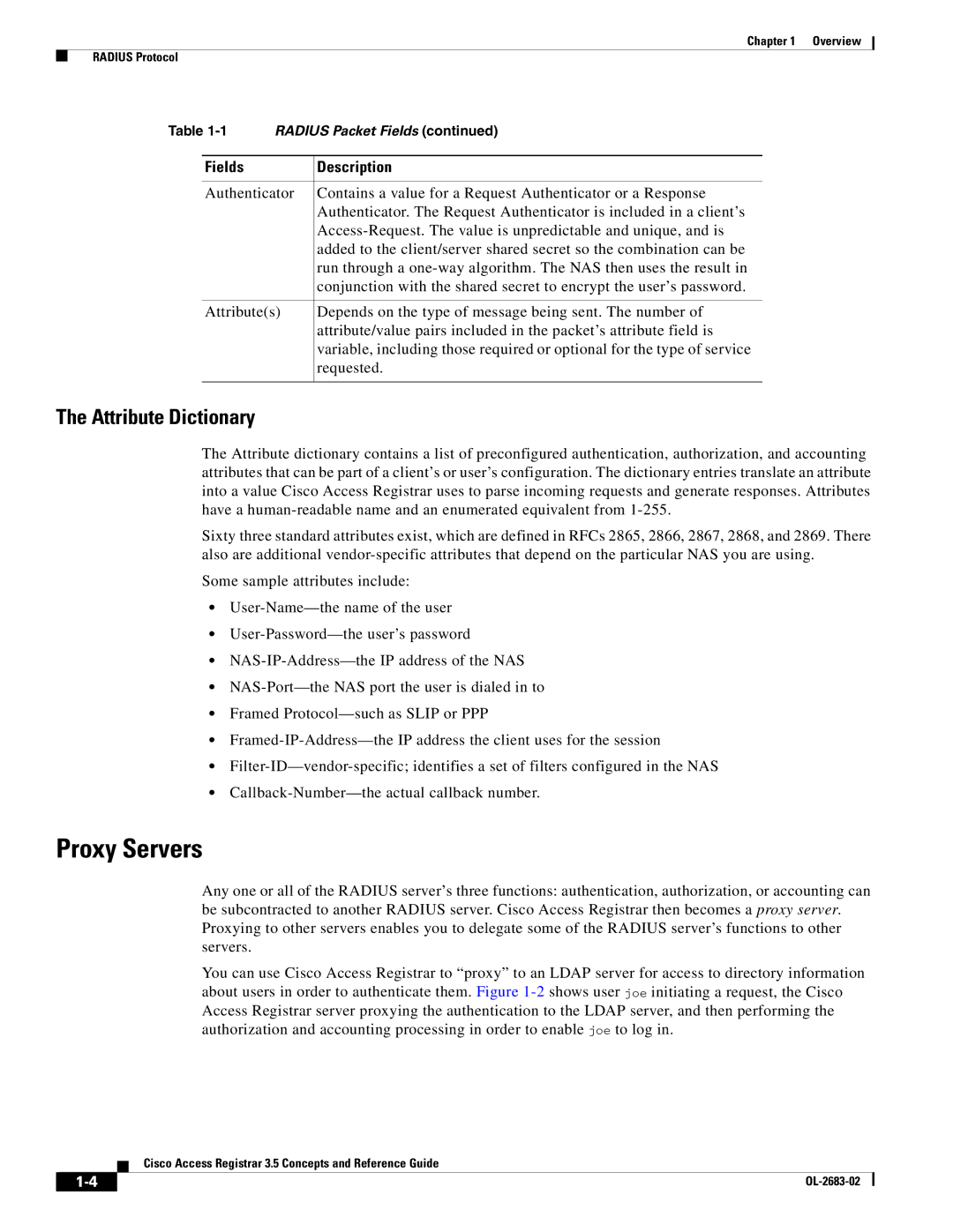 Cisco Systems 3.5 manual Proxy Servers, Attribute Dictionary 