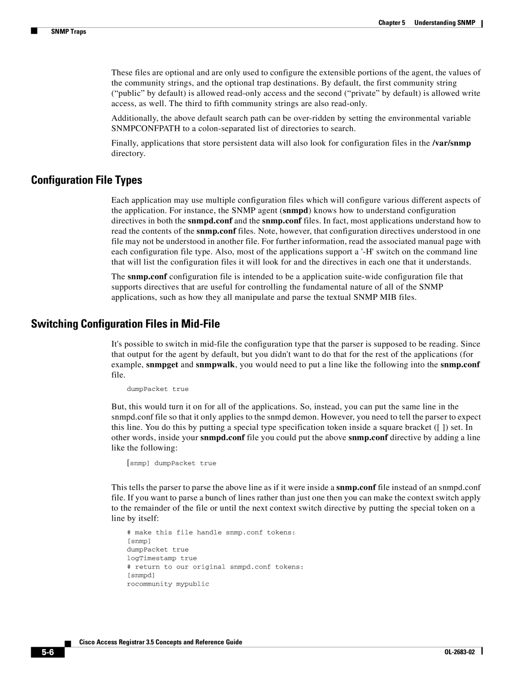 Cisco Systems 3.5 manual Configuration File Types, Switching Configuration Files in Mid-File 