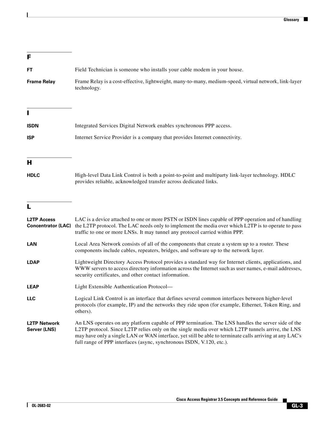 Cisco Systems 3.5 manual GL-3 