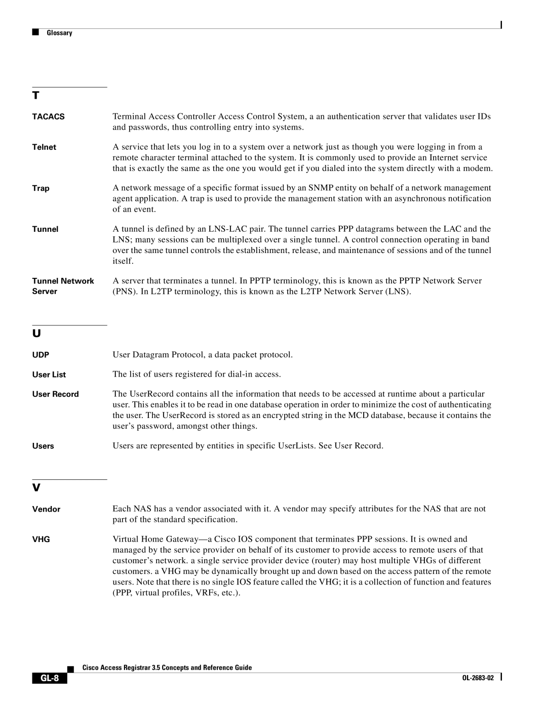 Cisco Systems 3.5 manual GL-8 